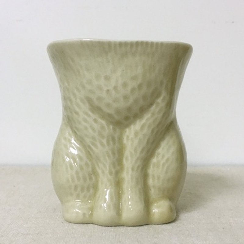 仓敷意匠计画室 KIYATA动物毛皮置物杯【猫咪-象牙(95702-04)】 - 收纳用品 - 其他材质 卡其色