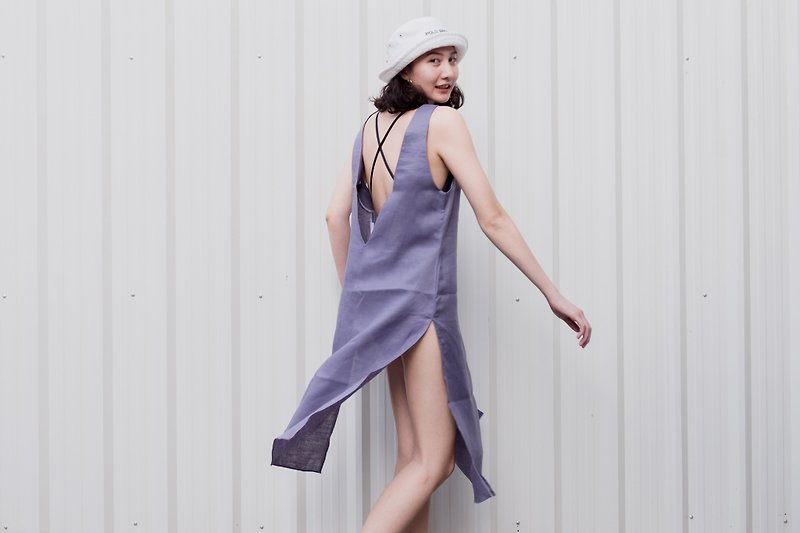 VERBENA - Vintagegrape / summer clothing - 女装背心 - 棉．麻 紫色