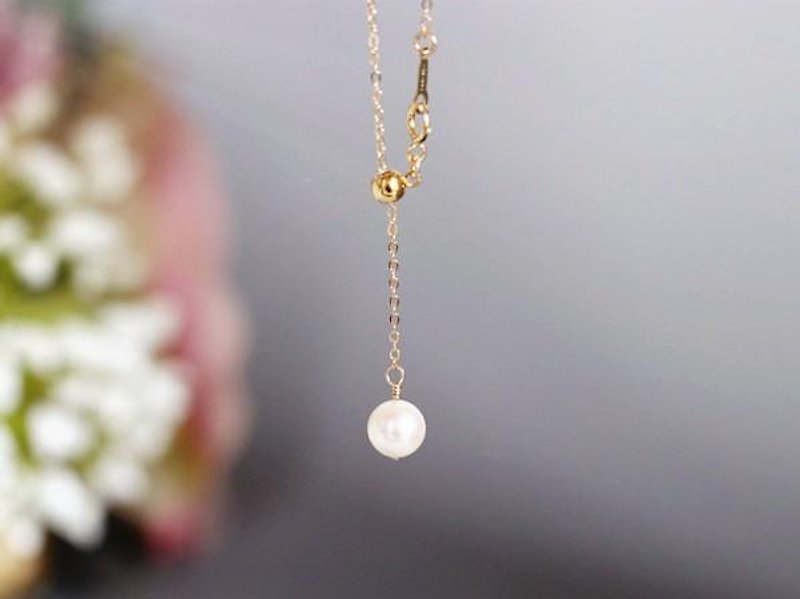 最高品質花珠AKOYA真珠のY字ネックレス　サイズ調整可能　6月誕生石 - 项链 - 宝石 白色