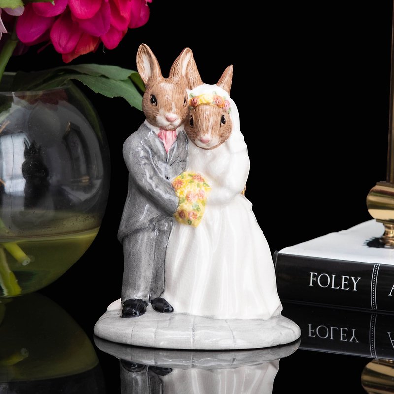 英国Royal Doulton班尼兔Bunnykins Wedding Day手工陶瓷工艺摆饰 - 玩偶/公仔 - 瓷 