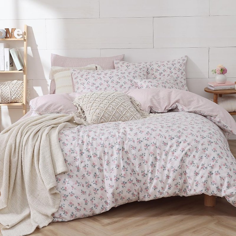 HOYACASA  花漾宓语 100%精梳棉两用被床包组-单人/双人/加大 - 寝具 - 棉．麻 粉红色