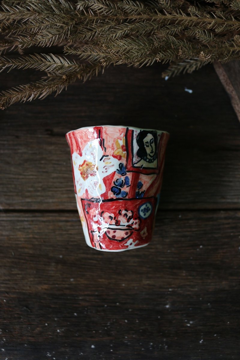 Ceramic Coffee Cup Henri Matisse  - 花瓶/陶器 - 陶 红色