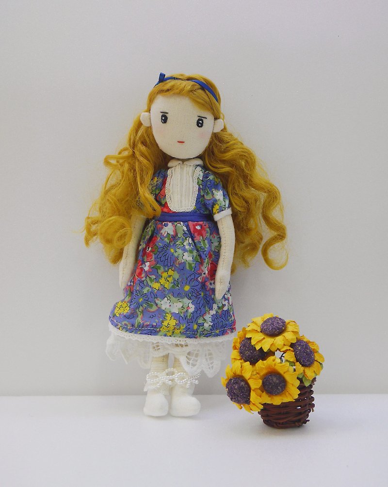 Handmade doll-  Vintage girl - 玩偶/公仔 - 棉．麻 金色