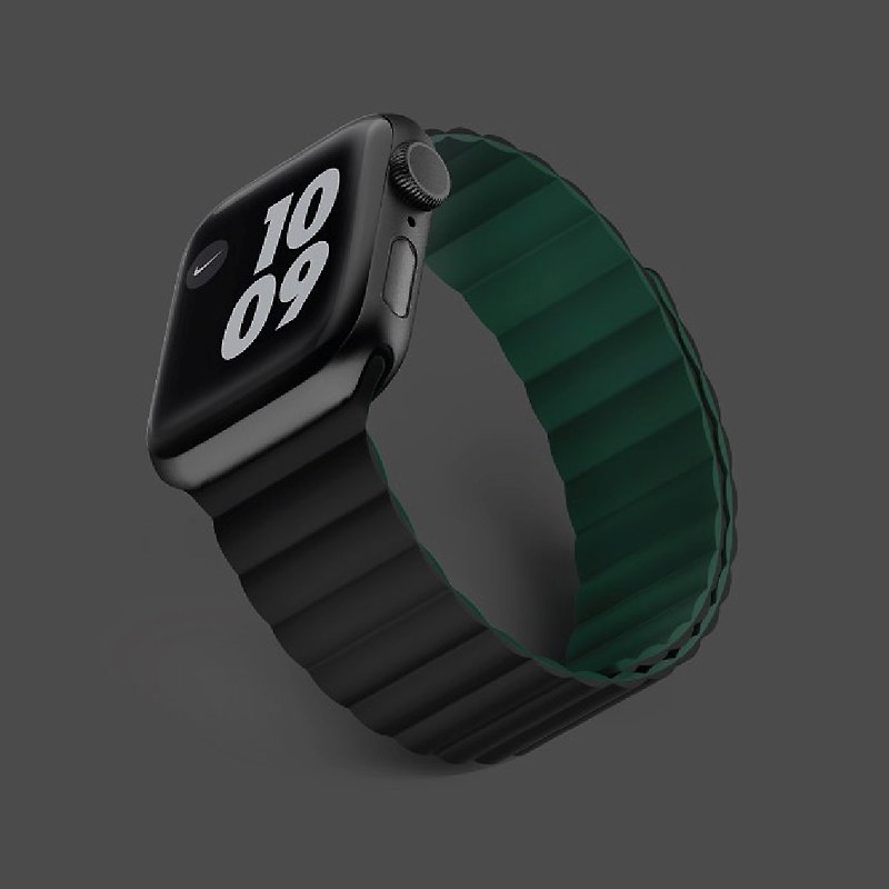 Cosmo  双面磁吸表带 for 45/44/42mm Apple Watch - 黑 + 绿 - 其他 - 其他材质 