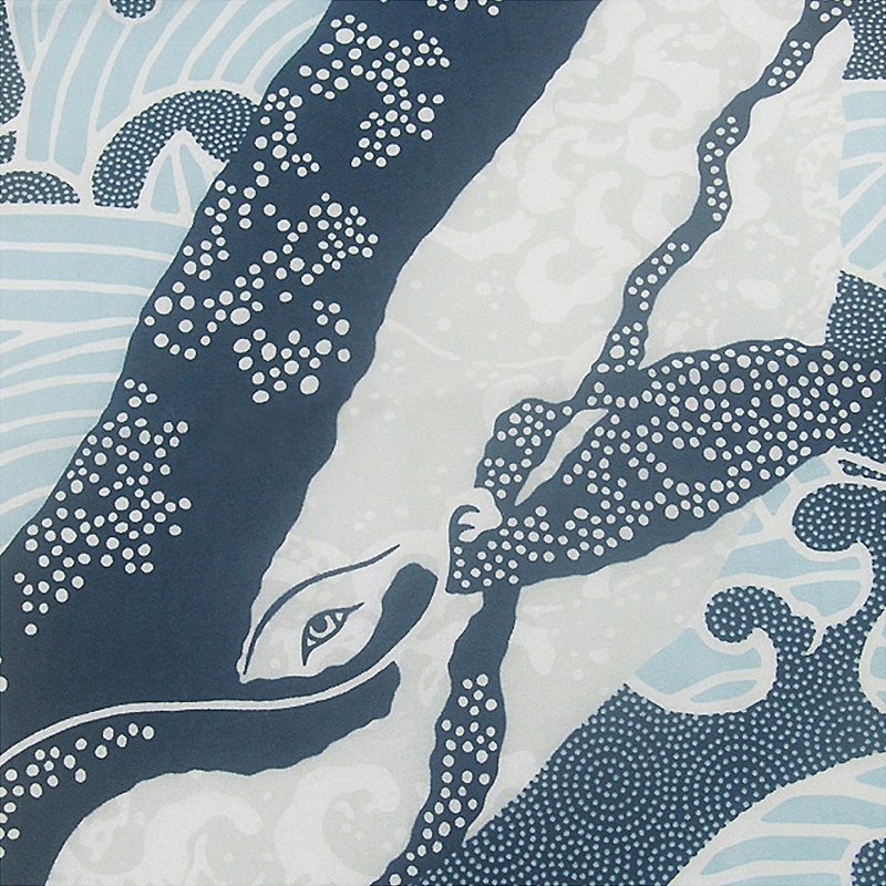 日本手ぬぐい 鯨 波 染め手ぬぐい - 手帕/方巾 - 棉．麻 白色