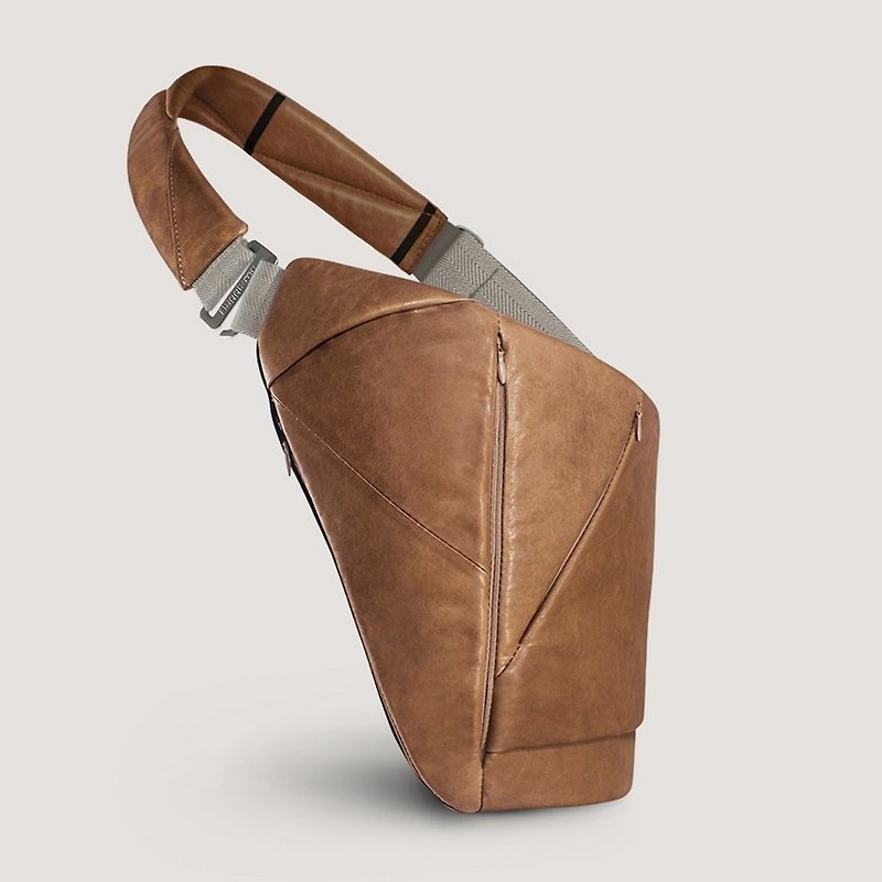 Baggizmo Brown Leather Sling Bag - 侧背包/斜挎包 - 真皮 咖啡色