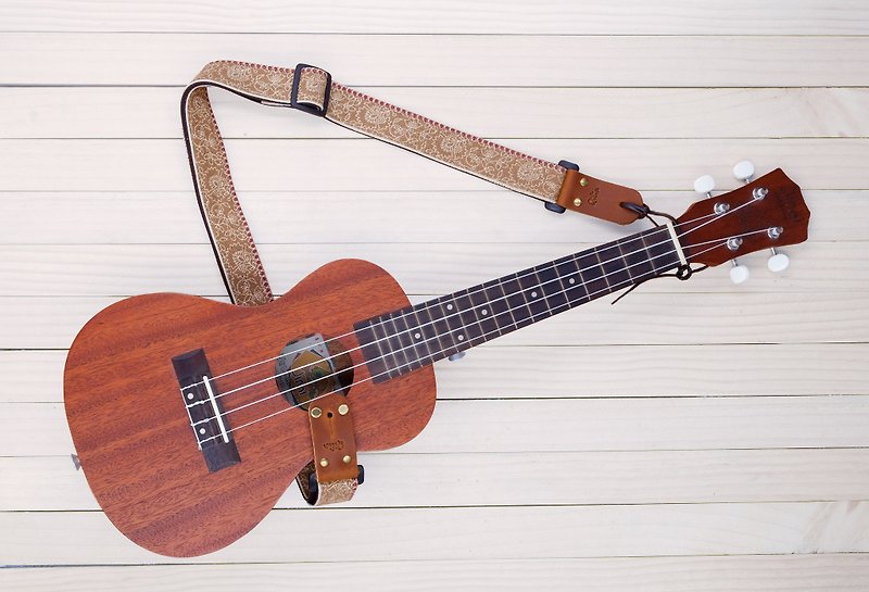 布朗织物复古夏威夷四弦琴表带3in1 - 吉他/乐器 - 真皮 咖啡色