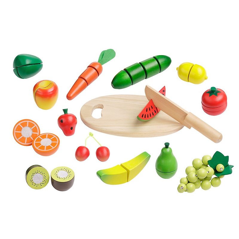 蔬果切一切。木制玩乐配件组 - 玩具/玩偶 - 木头 多色