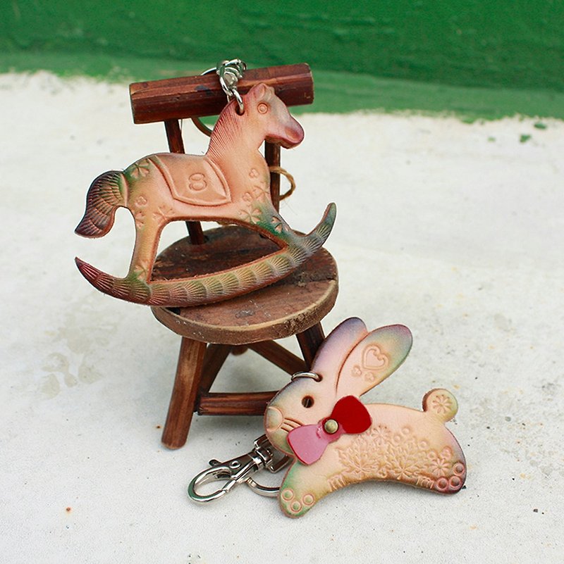 玩皮高手课程::童话木马月兔组钥匙圈 体验活动 预约课 皮革DIY - 皮件 - 真皮 