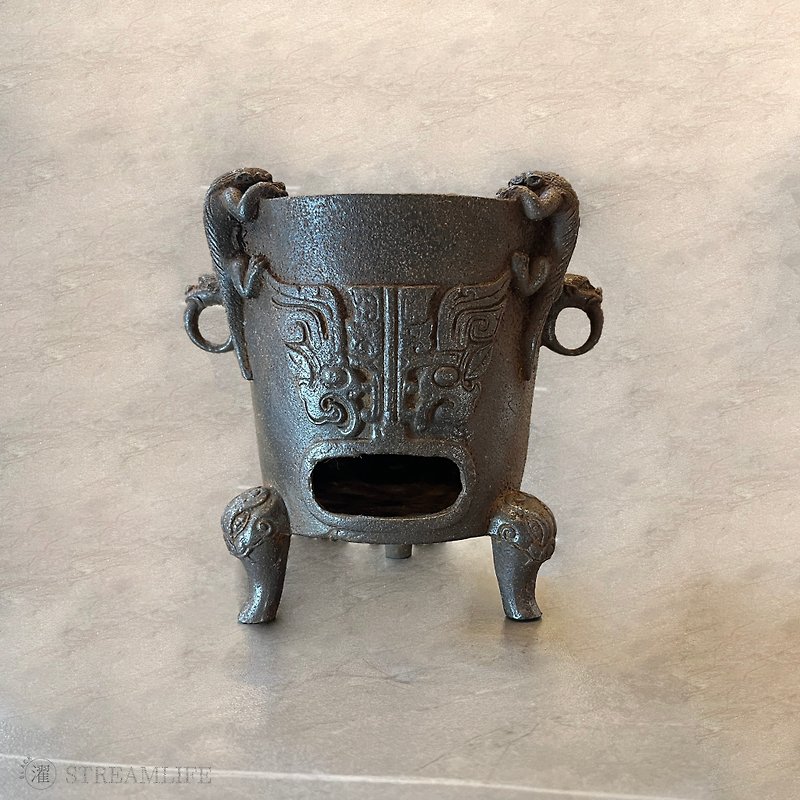 饕餮铸铁茶炉 - 茶具/茶杯 - 其他金属 咖啡色