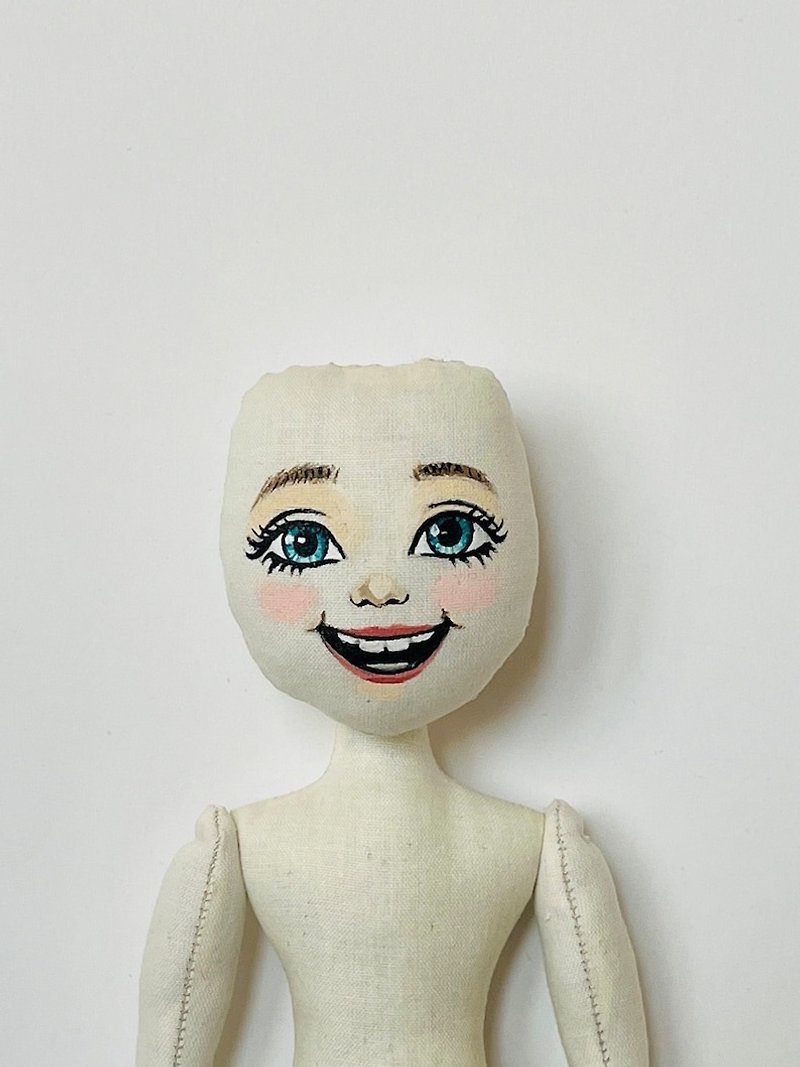 空白娃娃体带彩绘脸 10.43 英寸（26.5 厘米），娃娃体，布娃娃 - 玩具/玩偶 - 棉．麻 白色