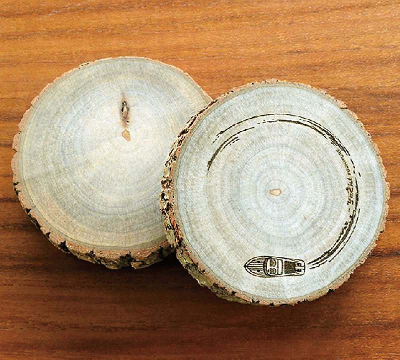 梦想 • 启航 樟木杯垫(二件装) - 杯垫 - 木头 咖啡色