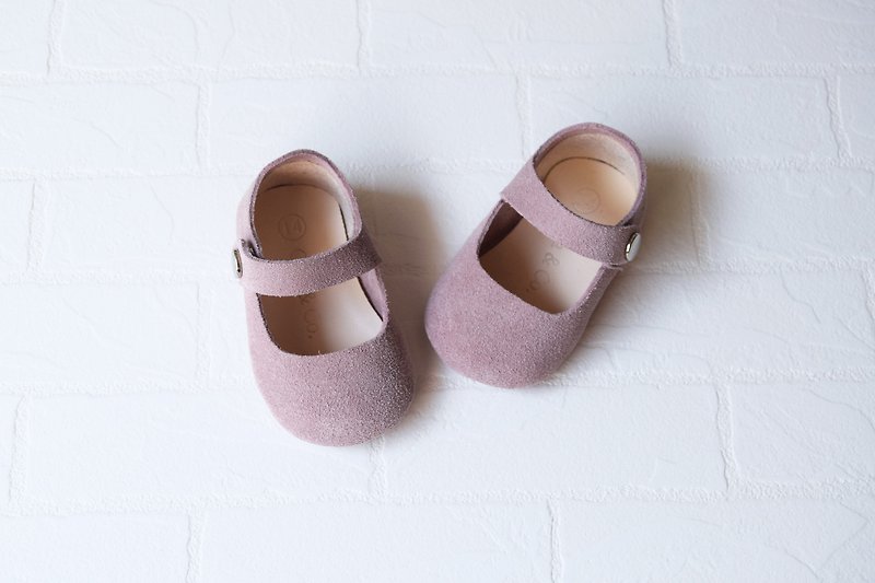 粉色婴儿鞋 藕粉色学步鞋 弥月礼物 满月礼 新生儿礼盒 弥月礼 - 婴儿鞋 - 真皮 粉红色
