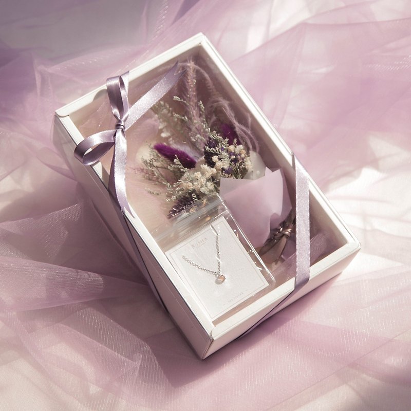 甜美淡紫花束纯银饰品礼盒(限定款) - 项链 - 纯银 