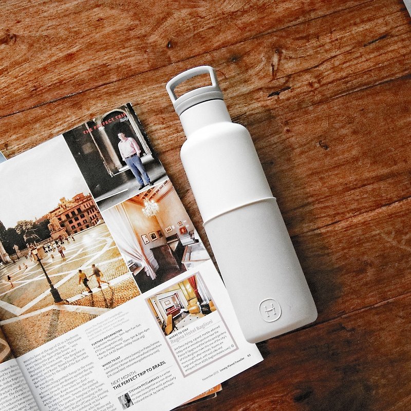 美国HYDY时尚保温水瓶 CinCin White系列,云灰-白瓶 590ml - 水壶/水瓶 - 其他金属 多色