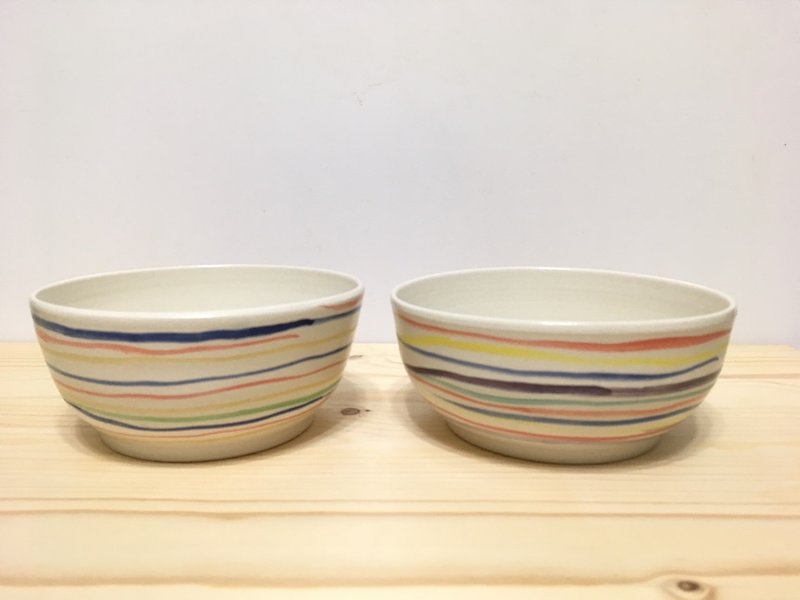 彩虹-手工陶碗 - 碗 - 陶 多色