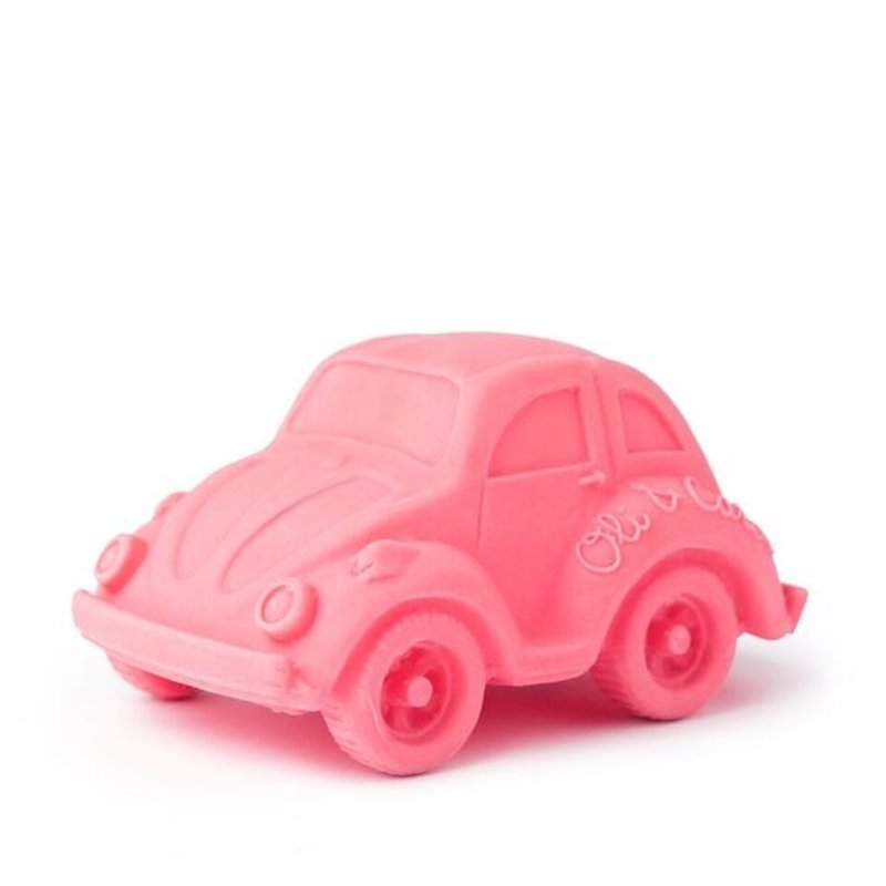 西班牙 Oli & Carol 摩登小金龟车-粉红-天然橡胶固齿器/洗澡玩具 - 玩具/玩偶 - 橡胶 粉红色