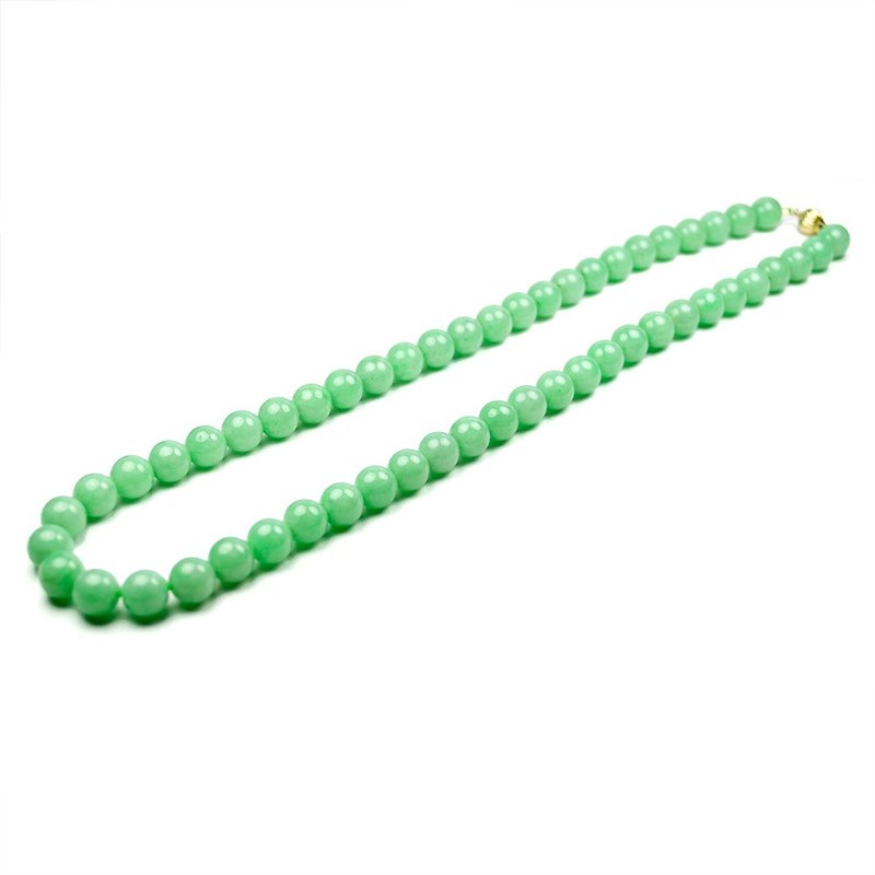 【正佳珠宝】翡翠 满色浅绿 传家典藏项链手珠套组 - 项链 - 玉石 绿色