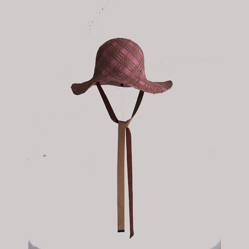 ストローハット ハット 帽子 ラフィア グログラン 麦わら帽子 バオ ラフ 上品 ユニセックス リベット - 帽子 - 其他材质 多色