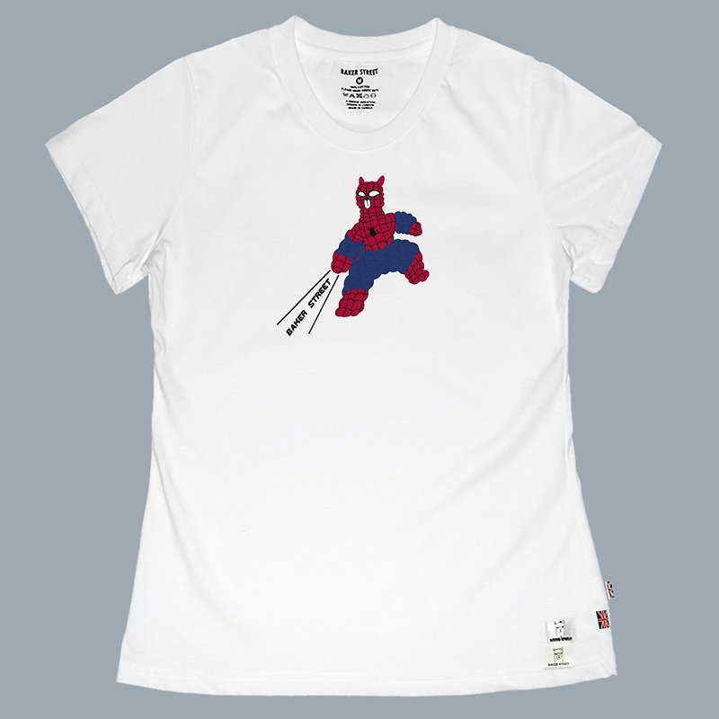 Spider-Alpaca 蜘蛛驼 女版短T - 女装 T 恤 - 棉．麻 白色