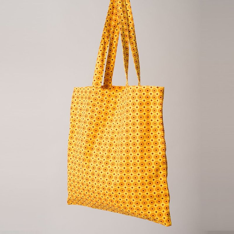 简单购物袋/老磁砖2号/黄 - 侧背包/斜挎包 - 棉．麻 