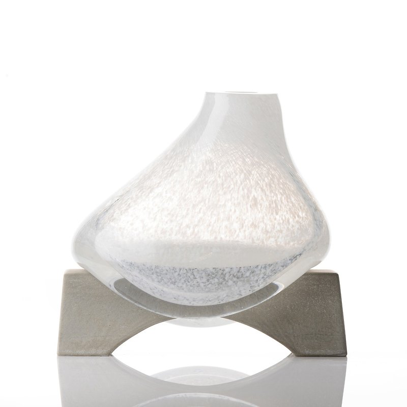 软花瓶3(雪花白) - 摆饰 - 玻璃 白色