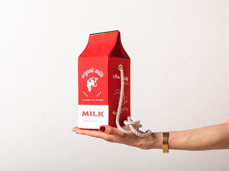 Organic milk pochette  --  RED - 侧背包/斜挎包 - 棉．麻 红色