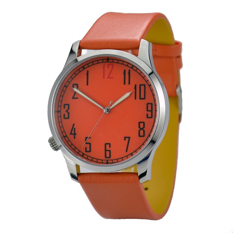 Nameless 逆时针手表 大数字 橙色 大装 全球包邮 - 男表/中性表 - 不锈钢 橘色