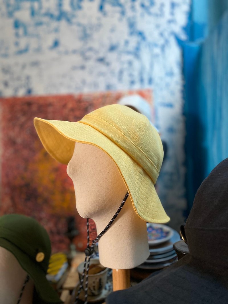 Ocean Holic Daisy Mae Hat Yellow Free Size - 帽子 - 棉．麻 