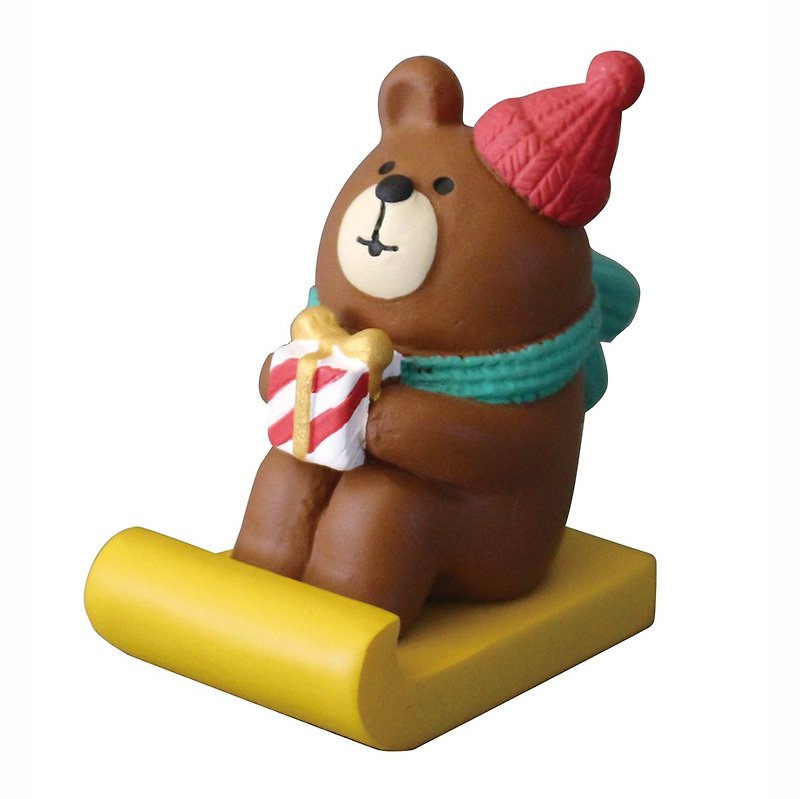 【日本Decole】圣诞限量款摆饰品-圣诞棕熊雪橇趣 - 摆饰 - 其他材质 咖啡色
