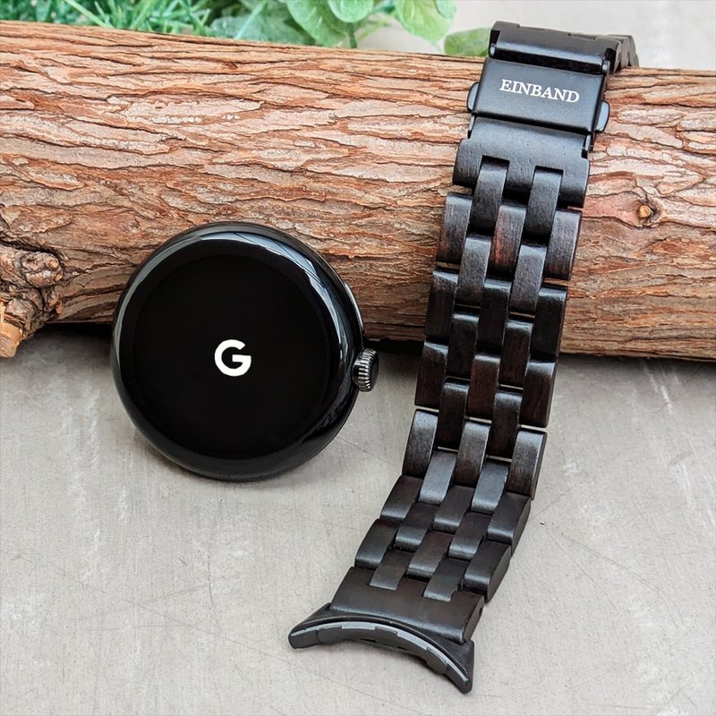 [木表带]EINBAND Google Pixel Watch 天然木表带 乌木 Pixel Watch3 45mm 不兼容 - 女表 - 木头 咖啡色