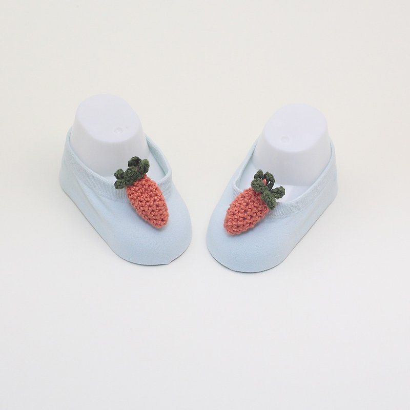 Baby Gift Newborn Baby Girl and boy cool Socks with carrot - 婴儿袜子 - 棉．麻 蓝色