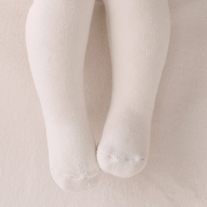 韩国 Happy Prince 加厚板Happy Plain素色婴儿童裤袜-2色 - 婴儿袜子 - 棉．麻 白色