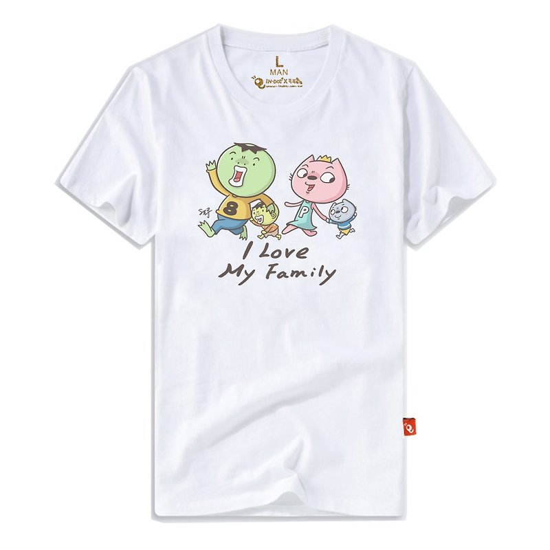 8元哥│男短T－I Love My Family T-Shirt (限量+预购) - 男装上衣/T 恤 - 棉．麻 白色