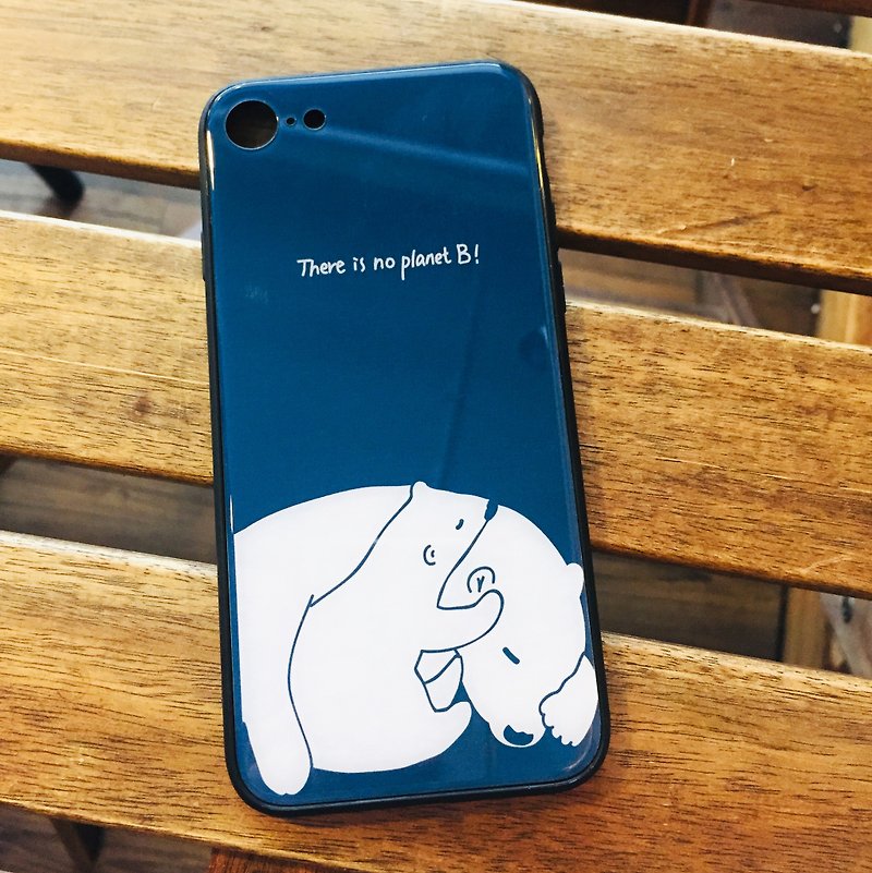 There is no planet B! 北极熊母子的幸福时光 手机壳 - 手机壳/手机套 - 塑料 蓝色