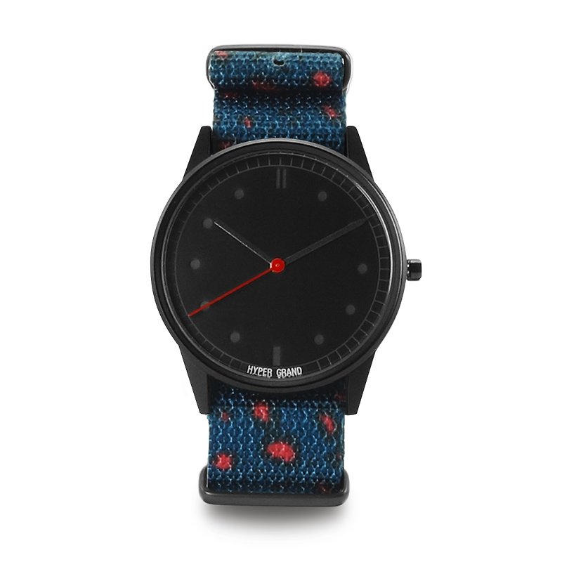 HYPERGRAND - 01基本款系列 - MILIBAND LEOPARD 蓝红豹纹手表-黑黑表盘 - 女表 - 其他材质 蓝色