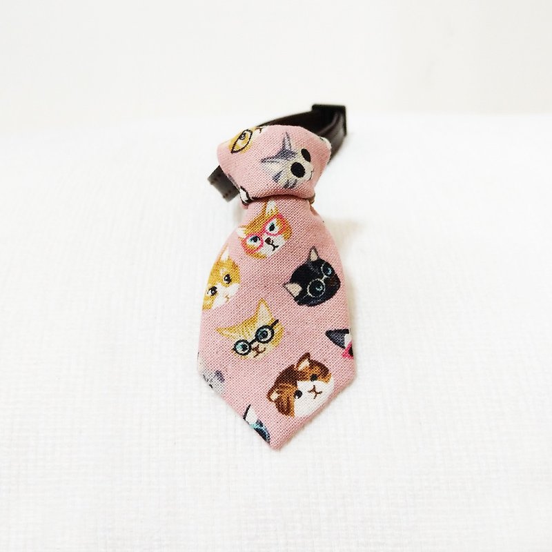 Ella Wang Design Tie 宠物 领结 领带 猫 狗 粉红 - 项圈/牵绳 - 棉．麻 粉红色
