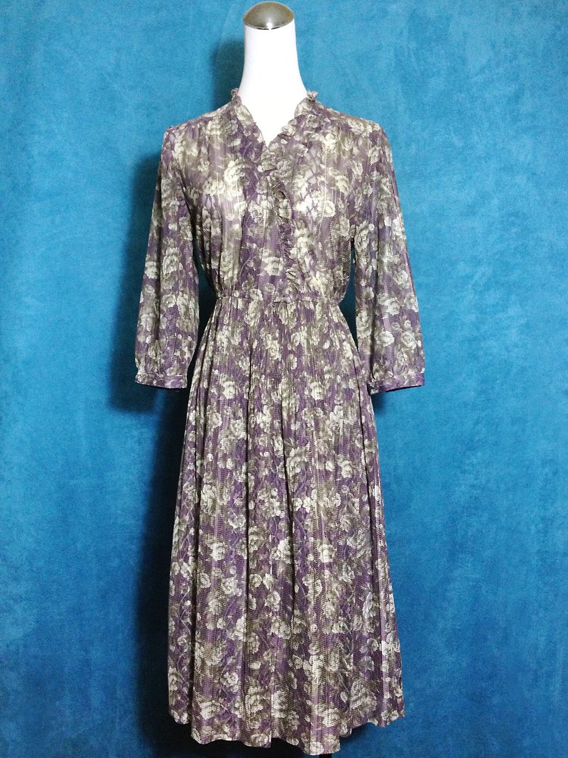 古董洋装/ 典雅玫瑰蕾丝古董长洋装 - 洋装/连衣裙 - 聚酯纤维 多色