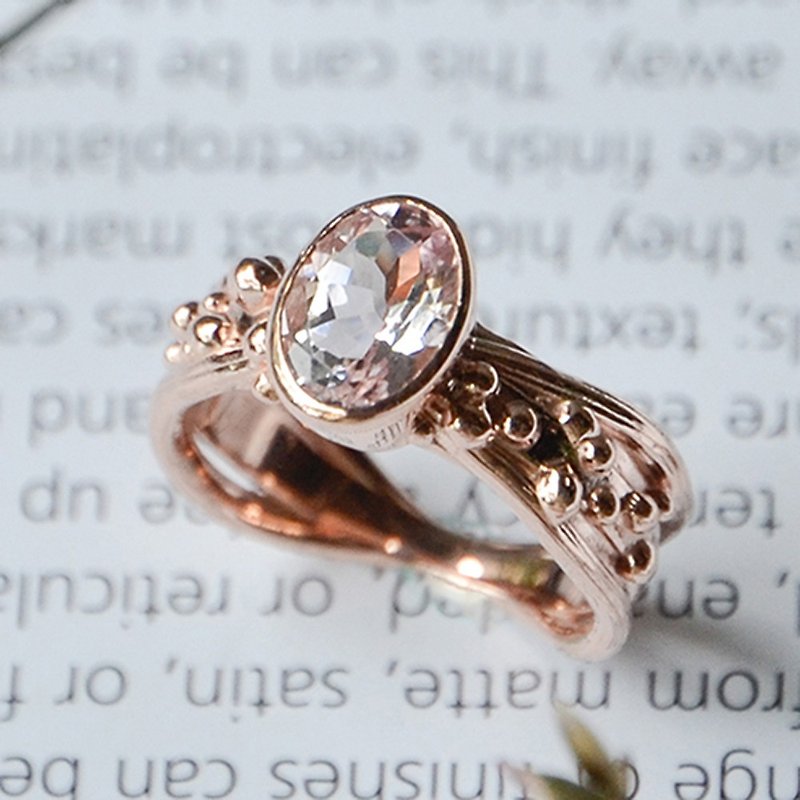 摩根石玫瑰金戒指 - 戒指 - 其他金属 粉红色