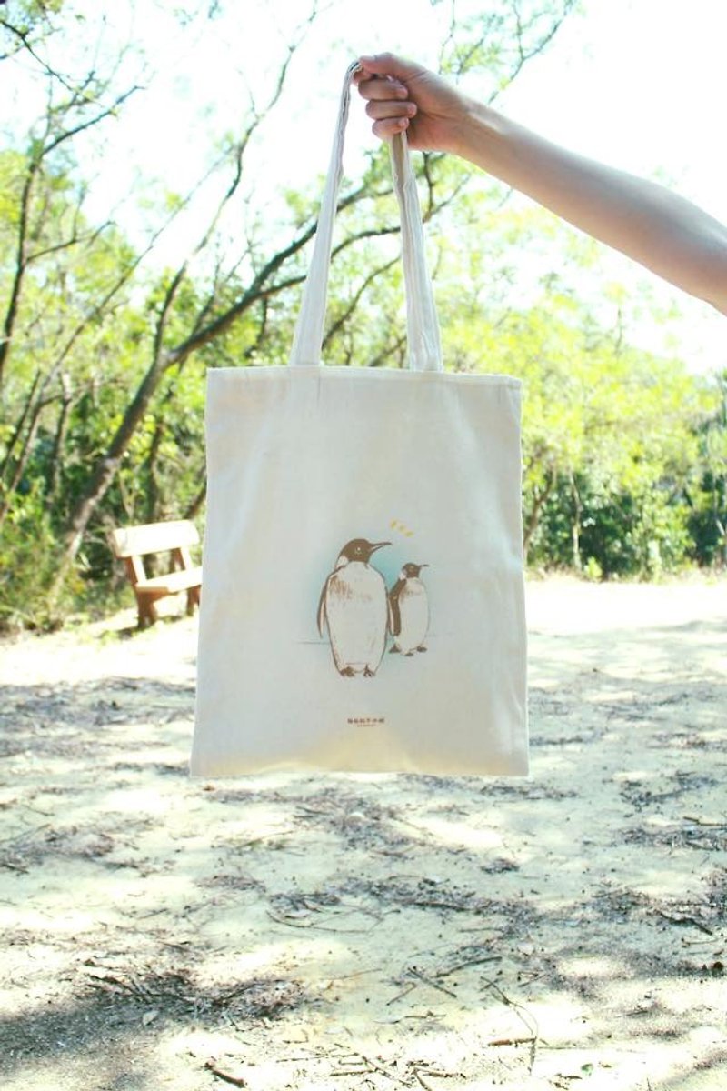 【动物系列】#5 仰望的企鹅 帆布袋 - 侧背包/斜挎包 - 其他材质 白色