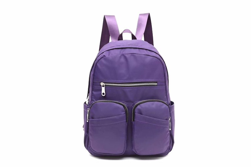 经典后背包 双肩包  休闲笔电包 大容量 紫色 母亲节礼物 - 后背包/双肩包 - 尼龙 紫色