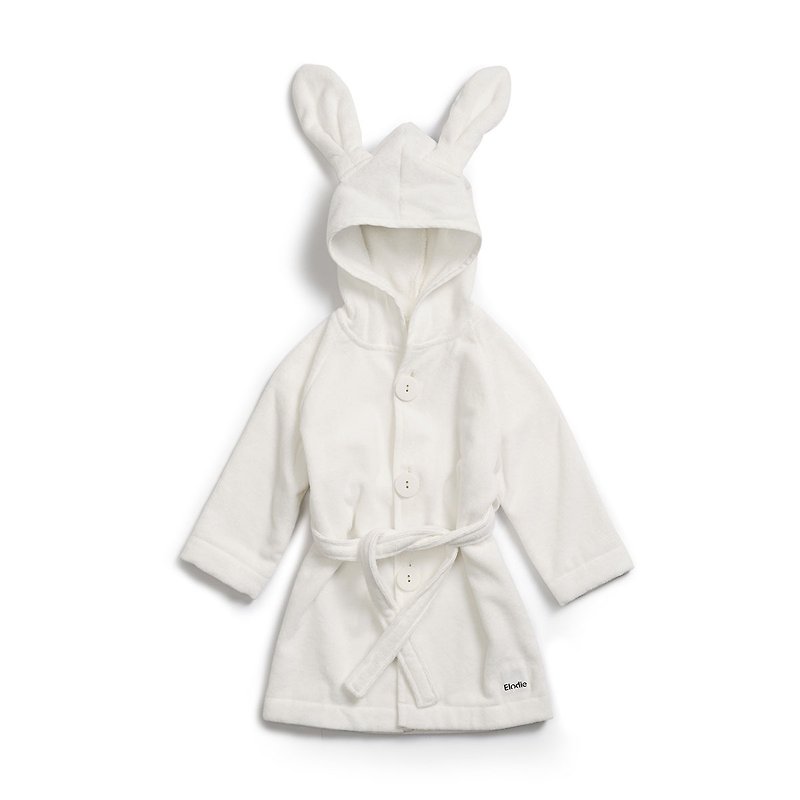 儿童连帽浴袍 - 兔宝宝 Vanilla White 0-3岁男女适用 - 毛巾浴巾 - 棉．麻 白色