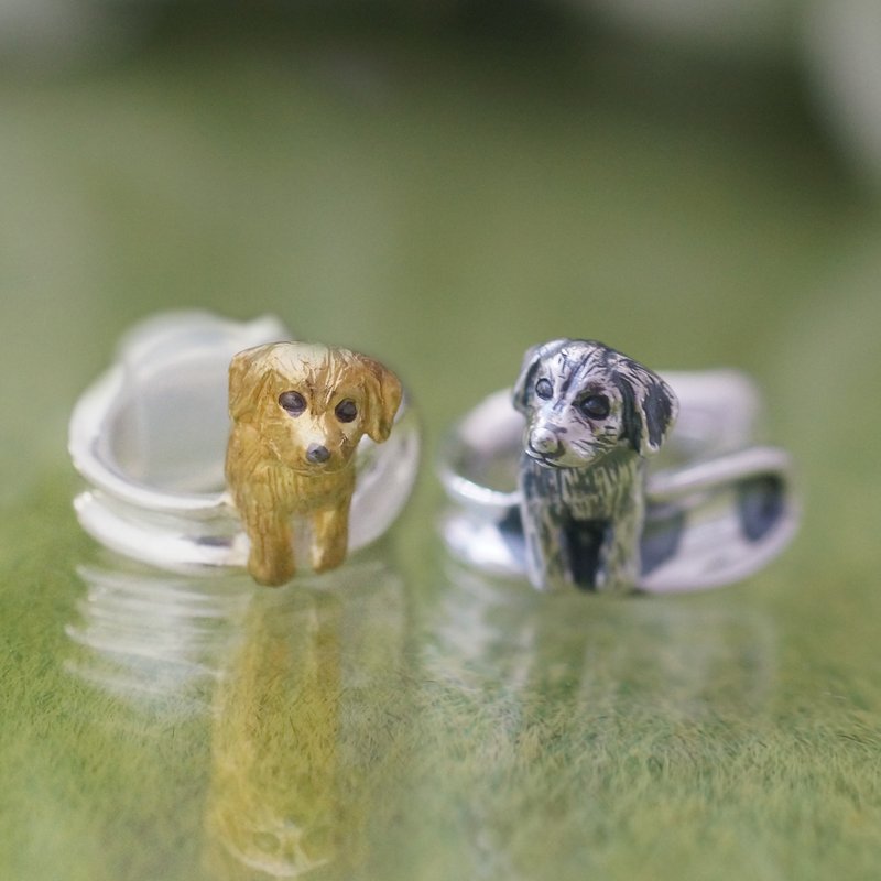 其他金属 耳环/耳夹 银色 - Ear cuffs for dogs with ears