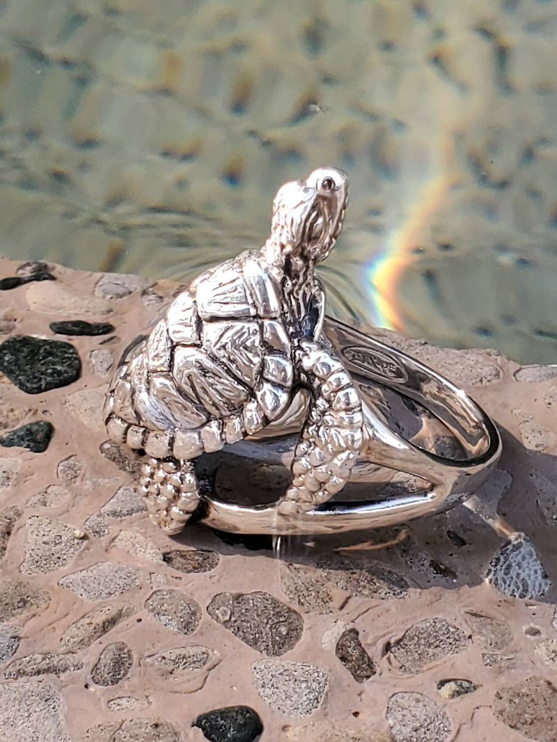 浪漫海洋 女版海龟戒子 - 戒指 - 纯银 
