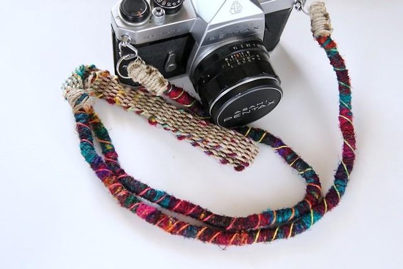 Lanyard/Crazy-color麻紐ヘンプカメラストラップ/2重リング - 相机背带/脚架 - 棉．麻 多色