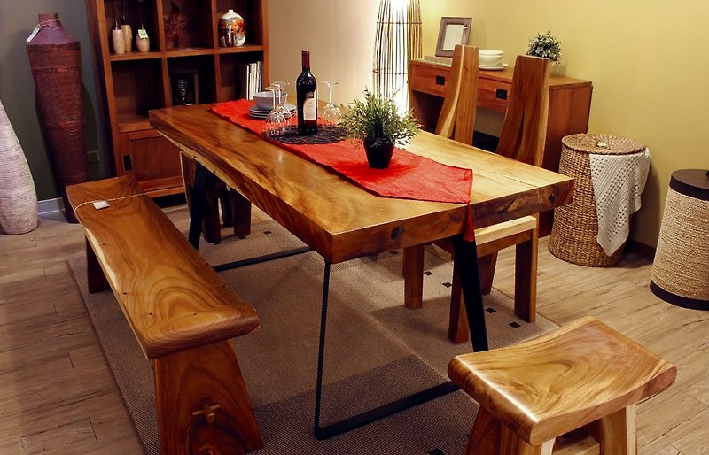 长方形雨木桌Danae Dining Table with iron legs - 其他家具 - 木头 