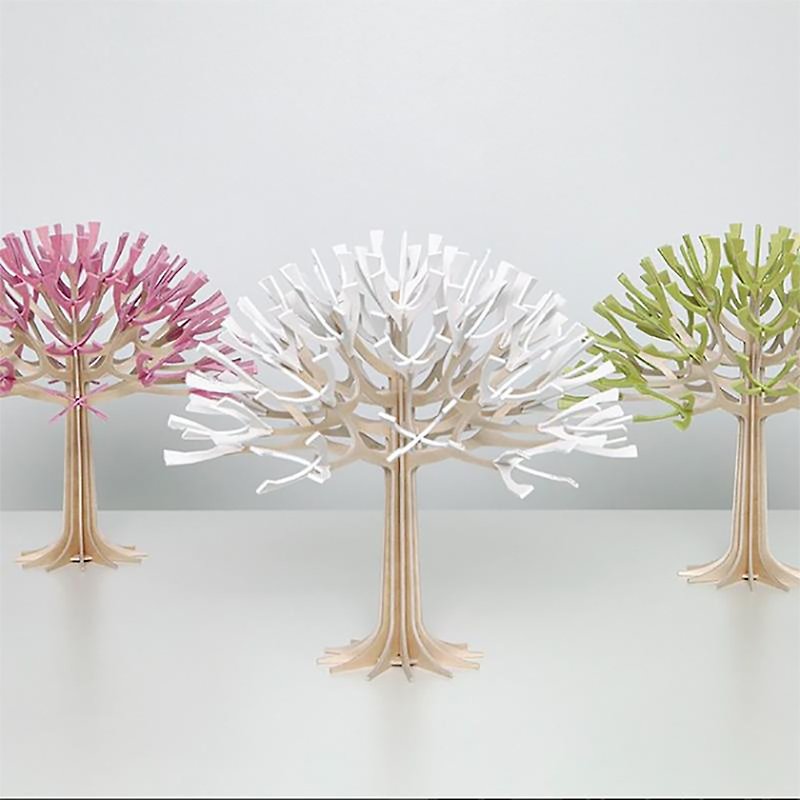 【芬兰制】LOVI乐宜 3D 立体拼图桦木摆饰|礼物- 四季的树(22cm) - 摆饰 - 木头 多色