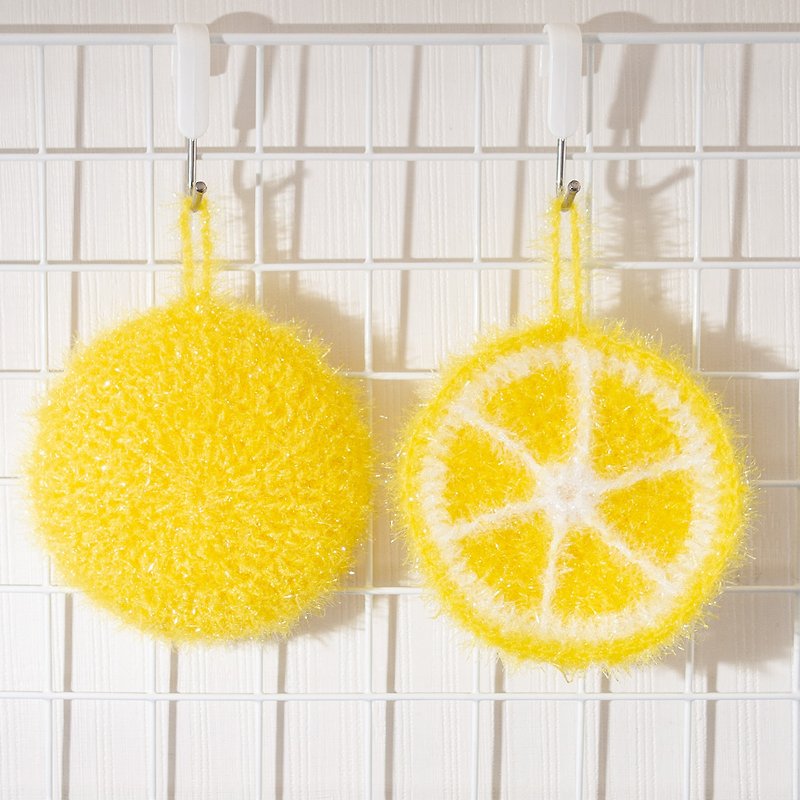 手工编织双层柠檬 洗碗巾 黄色菜瓜布 刷锅神器 - 其他 - 聚酯纤维 黄色