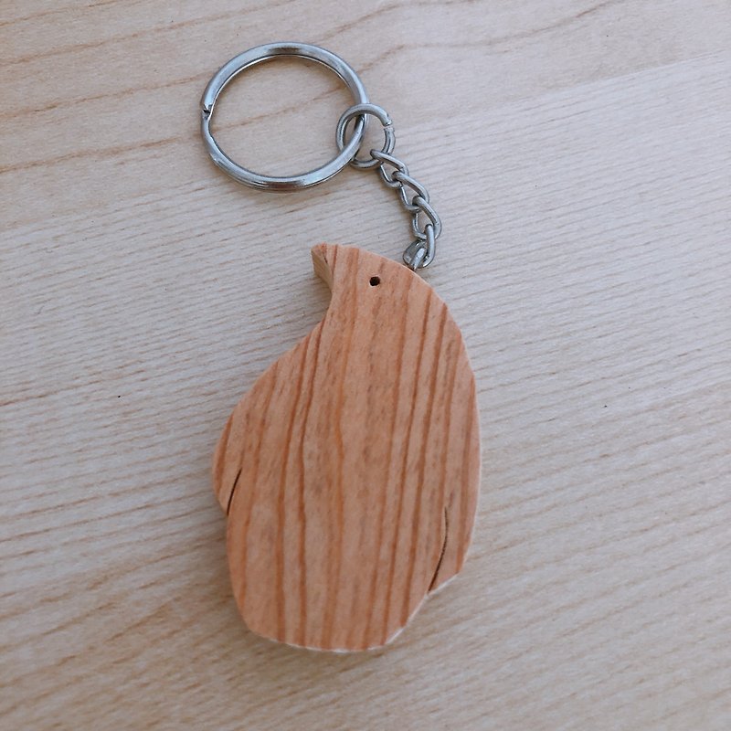 企鹅桧木钥匙圈 - 钥匙链/钥匙包 - 木头 咖啡色