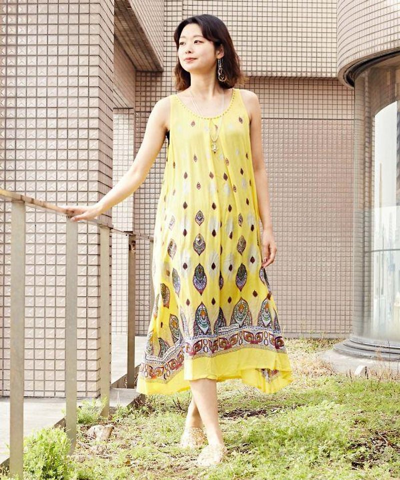 African Fabric Pattern Midi Dress - 洋装/连衣裙 - 其他材质 